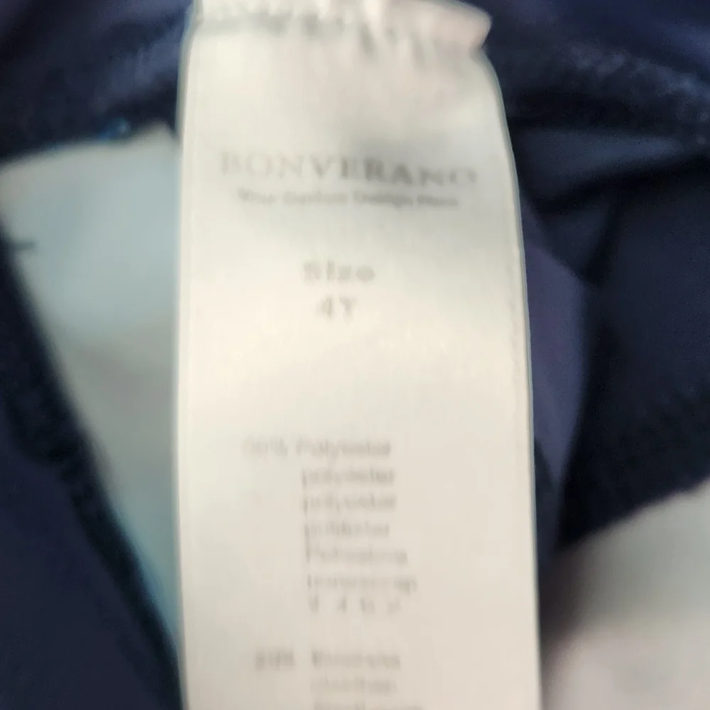 Blue & Navy Bonverano‎ Striped Kids Rash Guard Swimsuit 4T